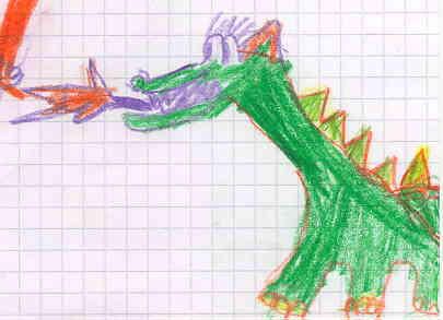 Der Drache in Aktion, gemalt von Lisa (7)