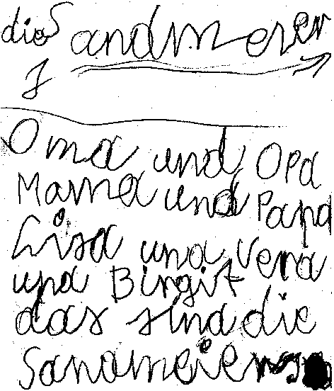 Lisas (damals 6 Jahre alt) Definition unserer Familie